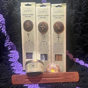 Incense Set Zen Scents Zodiac Sticks and Cones with Holders